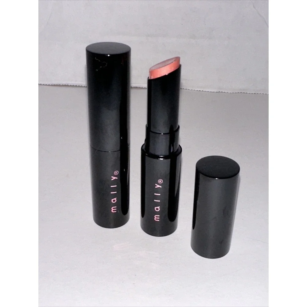 Mally Beauty Ultra Chic Lipstick PLAYFUL Shimmer Peach Pink Lot of 2 Tubes New
